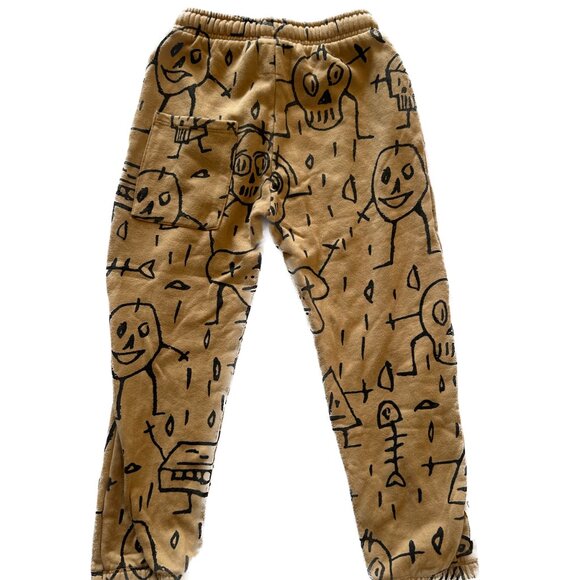 Nununu Kids Goofy Skull Print Sweatpants Joggers in Mocha size 6 7 - Picture 11 of 15